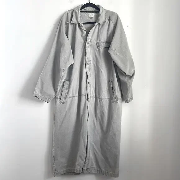 Vintage Rigolletto longline broadcloth oversized snap front duster jacket sz M - Picture 1 of 12